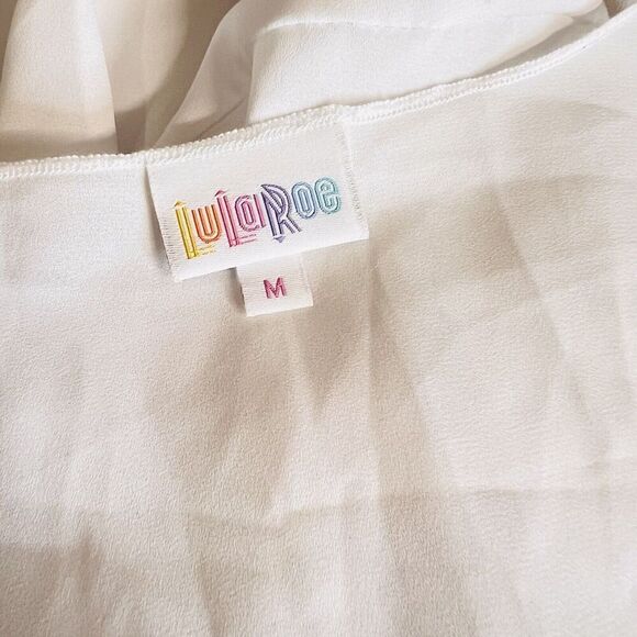 LuLaRoe Shirley Women's Kimono Sz M Solid White with Decorative Cuffs NWT 0115 - Picture 7 of 9